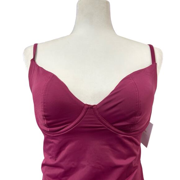 Andie The Canary Tank Top Medium Plum Purple Sweetheart Neck Adj Straps NWT - Picture 4 of 13